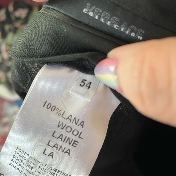 Versace Collection Navy Blue Men's Wool Dress Pants, size 54 - Picture 4 of 7